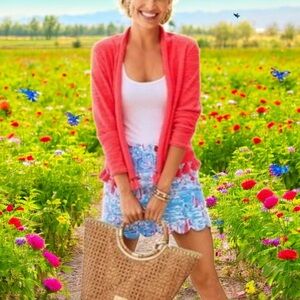 Lilly Pulitzer Vibrant Pink Cardigan with Tassels- S